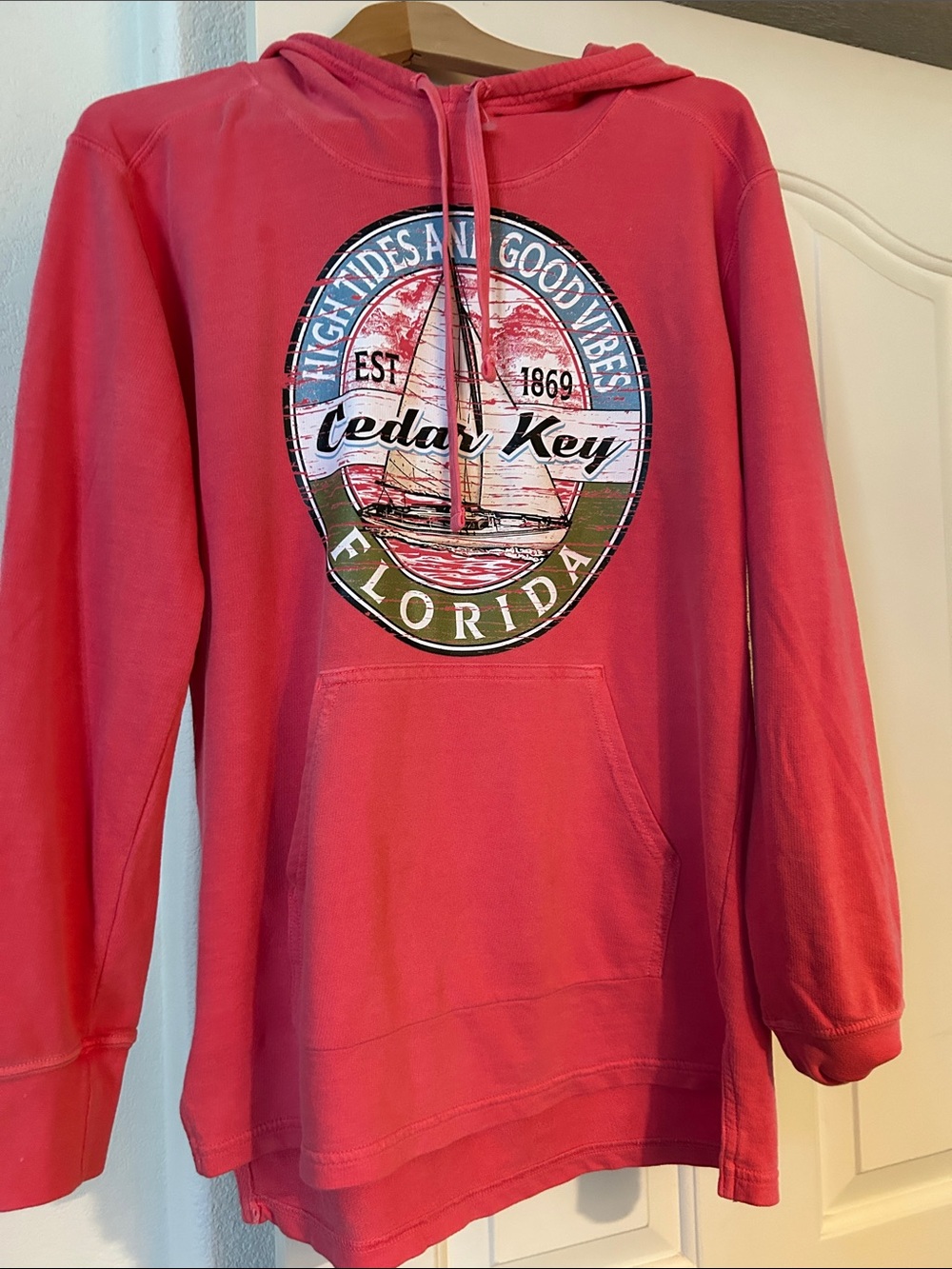 Comfort Colors Coral Cedar Key Florida Hoodie